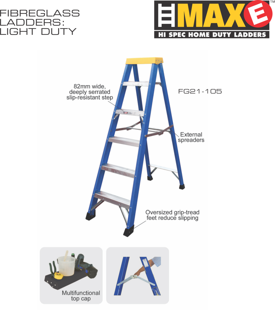 Fibreglass Ladders – Maxi Ladders | Hitech Heavy Duty Ladders