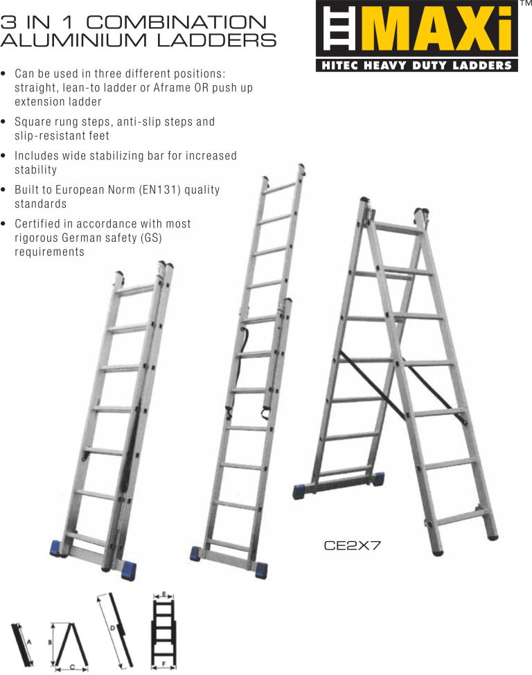 Combination Ladders – Maxi Ladders | Hitech Heavy Duty Ladders