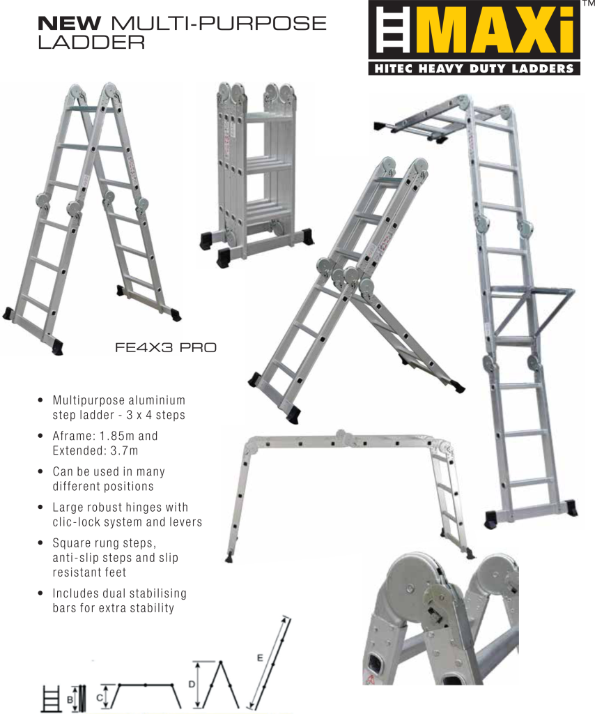 MultiPurpose Ladders Maxi Ladders Hitech Heavy Duty Ladders